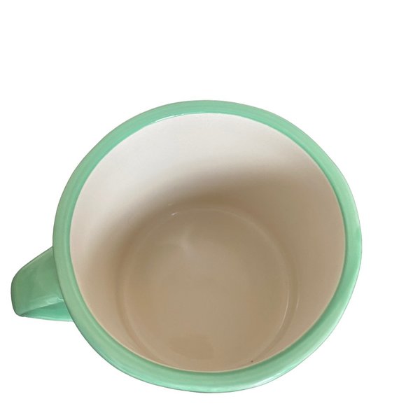 Anthropologie Mia Colorway Haindpainted Letter M Monogram Initial Mug NWT Green - Picture 2 of 7